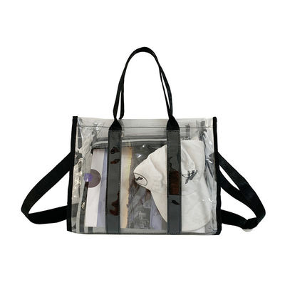 Summer Waterproof PVC Shoulder Beach Bag Reusable and Transparent for Women Girls