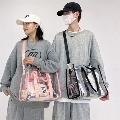 Summer Waterproof PVC Shoulder Beach Bag Reusable and Transparent for Women Girls