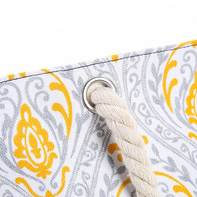 Medium Size Custom Striped Cotton Tote Bags with Canvas Rope Handle Perfect Gift