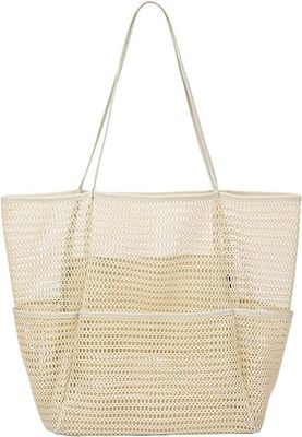 Reusable Mesh Beach Bag Custom Large Capacity Shoulder Bag for Women's Outdoor Travel
