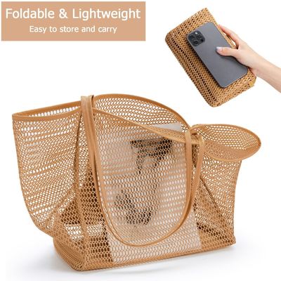 Custom Large Personalized Beach Mesh Tote Bag Handled Style for a Fun Day at the Beach