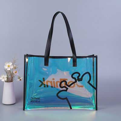 Custom Colorful Transparent Pvc Tote Bag with Eco-friendly Silk Screen Logo Printing