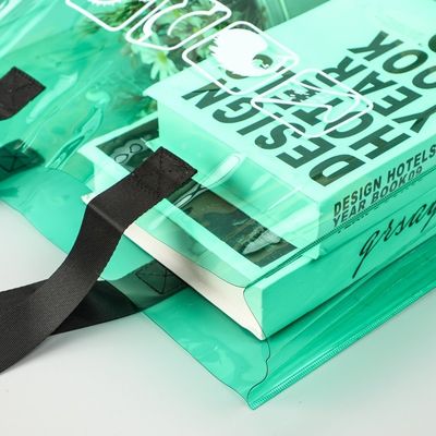 Medium Size Custom Logo Clear Transparent Waterproof PVC Tote Bag