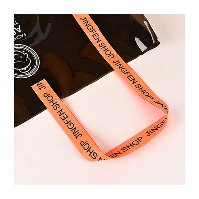 Eco-friendly Custom Logo Clear Transparent Waterproof PVC Tote Bag with Zipper and Pocket