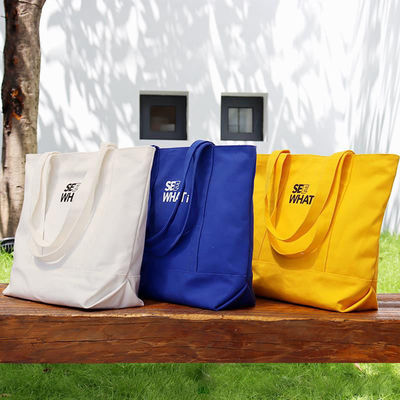 Custom Logo Printed Eco Friendly Bulk Organic Cotton Canvas Grocery Shopping Tote Bag