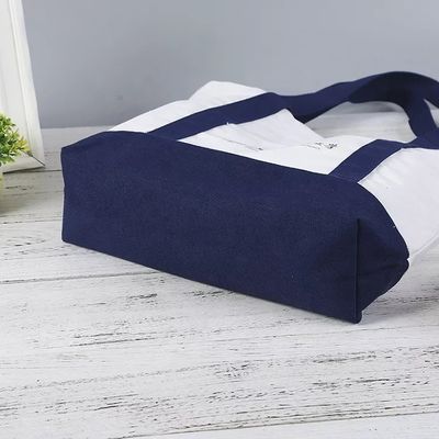 Custom Large Cotton Canvas Shopping Bag with Zipper Closure