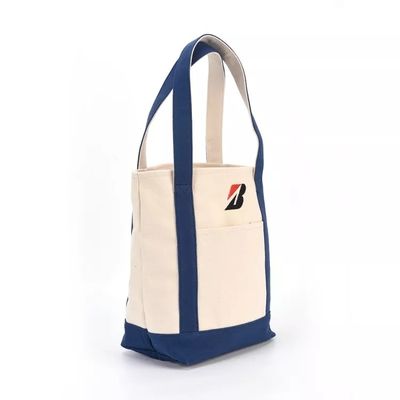 Custom Logo Printed Large Plain Organic Shopping Tote Bag with Pocket Customized Logo