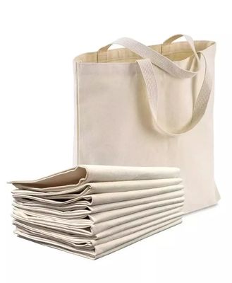 Silk Screen Printed Eco Canvas Bag Ladies Shopping Tote With Pockets and Letter Pattern