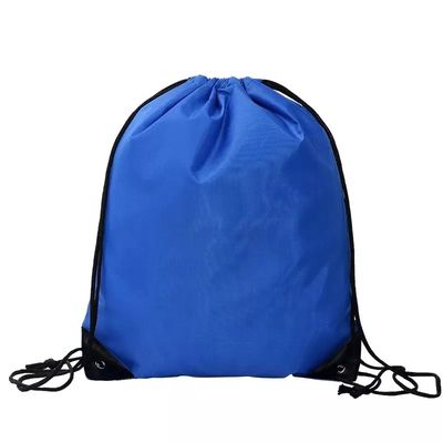 Silk Screen Printed Custom Logo Nylon Polyester 210D Promotion Gym Drawstring Backpack
