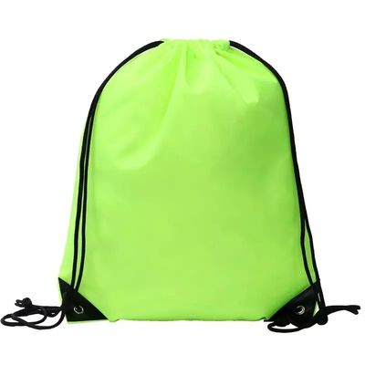 Silk Screen Printed Custom Logo Nylon Polyester 210D Promotion Gym Drawstring Backpack
