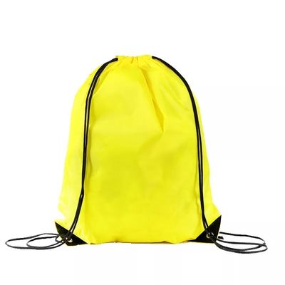 Silk Screen Printed Custom Logo Nylon Polyester 210D Promotion Gym Drawstring Backpack