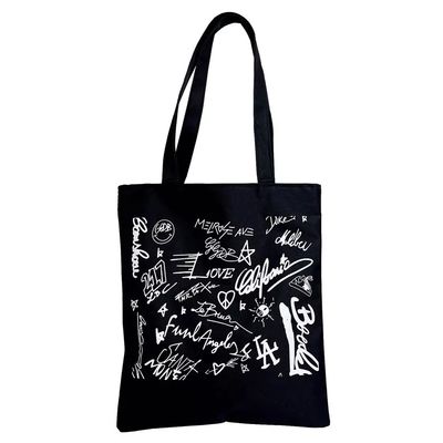 Custom Logo Korean Female Student Large-capacity Simple Shoulder Tote Cotton Canvas Bag