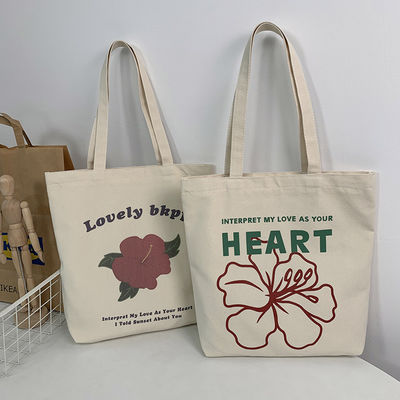 Letter Pattern Women Canvas Shopping Bags Tote Bags for Reusable and Eco-friendly