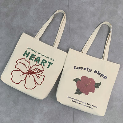 Letter Pattern Women Canvas Shopping Bags Tote Bags for Reusable and Eco-friendly