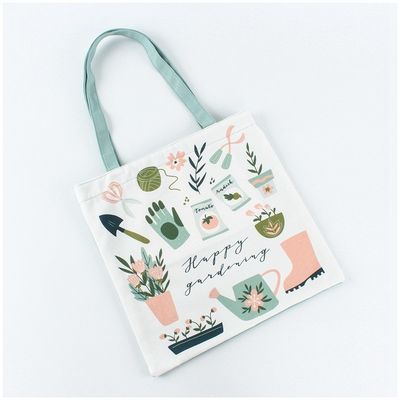 Handled Style Custom Printed Cotton Canvas Shopping Tote Bag With Logo for Eco Grocery