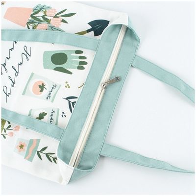 Handled Style Custom Printed Cotton Canvas Shopping Tote Bag With Logo for Eco Grocery