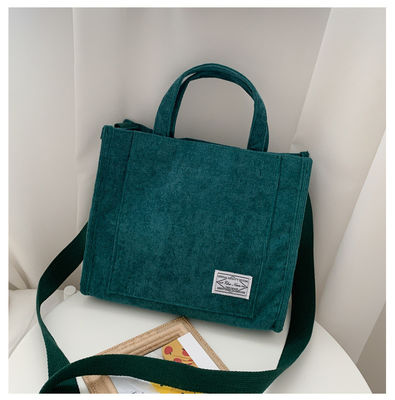 Fashion Crossbody Corduroy Tote Bag With Adjustable Strap with Customized Logo