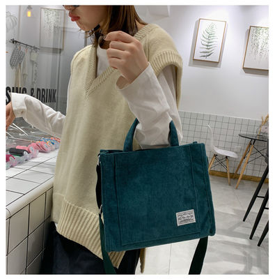 Fashion Crossbody Corduroy Tote Bag With Adjustable Strap with Customized Logo