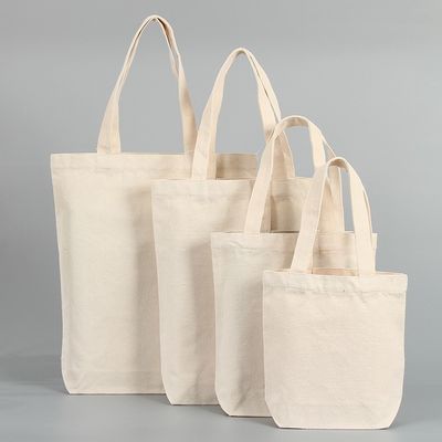 Customized Logo Accepted Eco Friendly Heavy Duty Canvas Shopping Tote Bag with Pocket