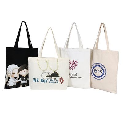 Customized Logo Accepted Eco Friendly Heavy Duty Canvas Shopping Tote Bag with Pocket