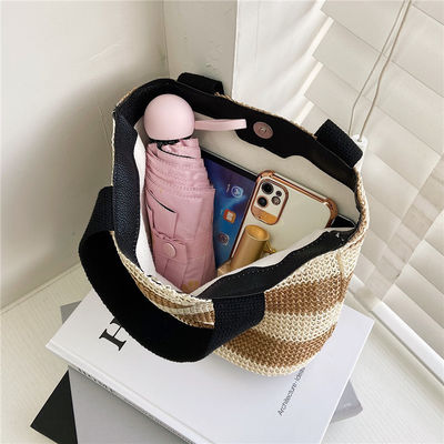 Eco Friendly Straw Woven Hand Bag for Women 2022 Beach Tote Ladies Pattern Type Other