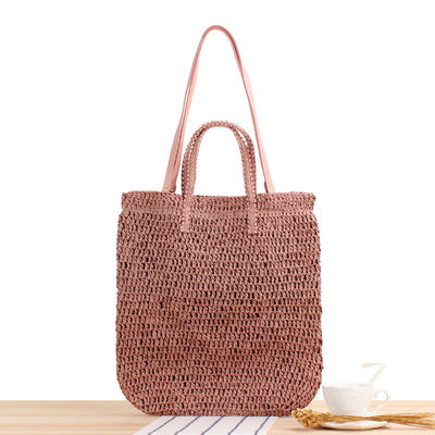 Gender Women's Summer Shoulder Bag Hollow Out Straw Handmade Rope Woven Tote