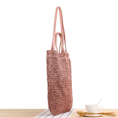 Gender Women's Summer Shoulder Bag Hollow Out Straw Handmade Rope Woven Tote