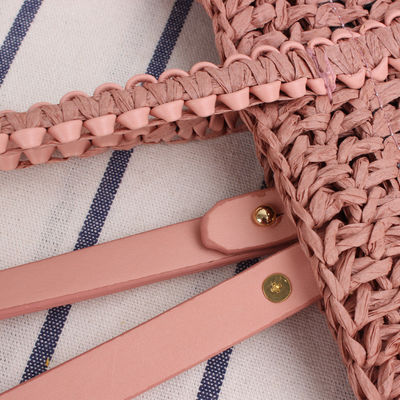 Gender Women's Summer Shoulder Bag Hollow Out Straw Handmade Rope Woven Tote