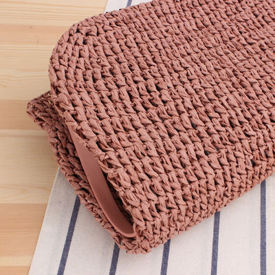 Gender Women's Summer Shoulder Bag Hollow Out Straw Handmade Rope Woven Tote