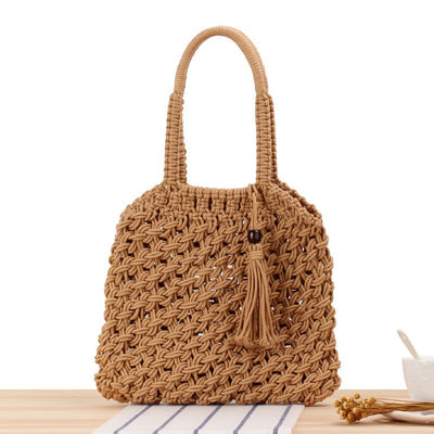 Tassel Fashion Women Shoulder Bag with Straw Woven Tote and Customized Logo Design