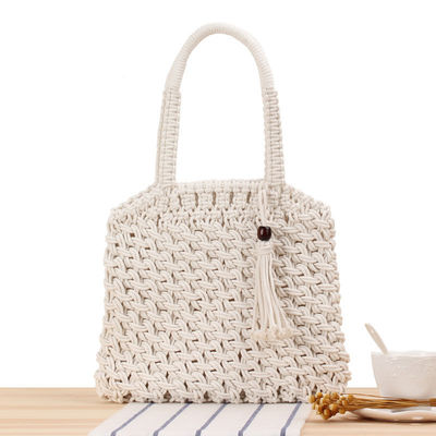 Tassel Fashion Women Shoulder Bag with Straw Woven Tote and Customized Logo Design