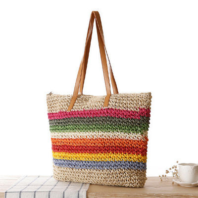 Main Material Straw 2022 Fashion Women's Seaside Beach Tote Bag with Customized Color