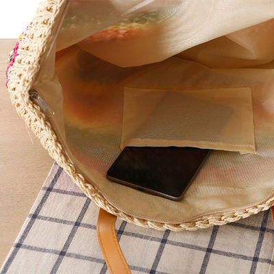 Main Material Straw 2022 Fashion Women's Seaside Beach Tote Bag with Customized Color