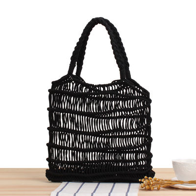 Customized Color 2022 Summer Handmade Women Straw Bag Hollowed Out Woven Beach Hand Bag