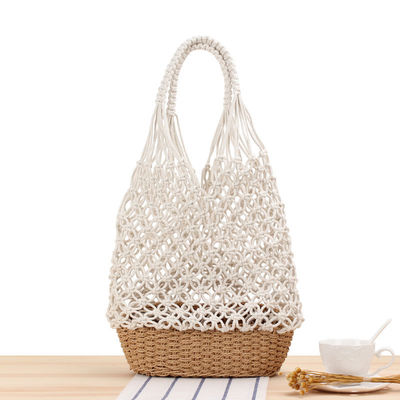 Newest Fashionable Customized Color Knit Hollow Out Woven Beach Bags Straw Tote Bag