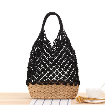 Newest Fashionable Customized Color Knit Hollow Out Woven Beach Bags Straw Tote Bag