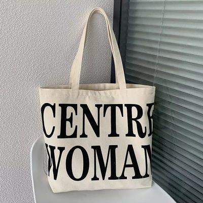 Custom Logo Printed Canvas Tote Bag for Retail Shopping Extra Large Size