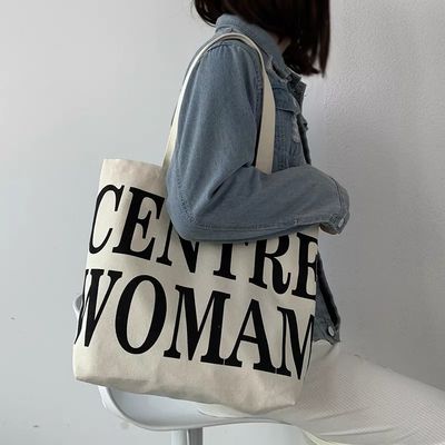 Custom Logo Printed Canvas Tote Bag for Retail Shopping Extra Large Size