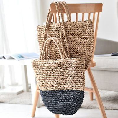 Straw Woven Bag Bucket Pattern for Women Tote Beach Bag 2023 Beach Season Sales