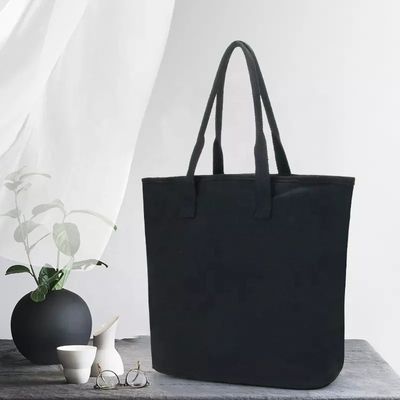 White Beach Shopping Tote Bags with Cotton Webbing Handle and Custom Printed Logo