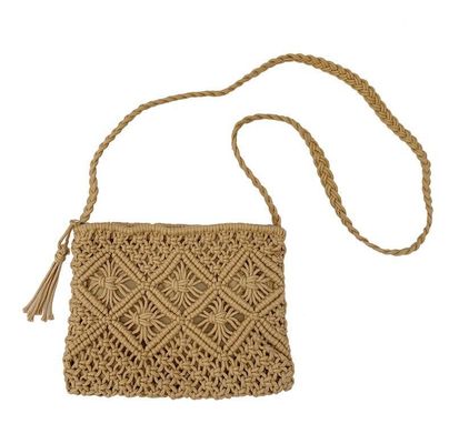 Other Pattern Type Handmade Cotton Rope Straw Women Hand Bags Vintage Tassels Beach Bags