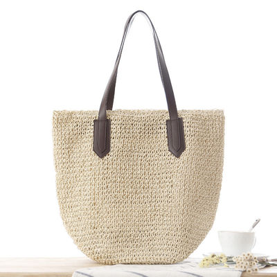 Women Straw Bags Summer Natural Raffia Straw Beach Bag with Two Handles Newest Arrival