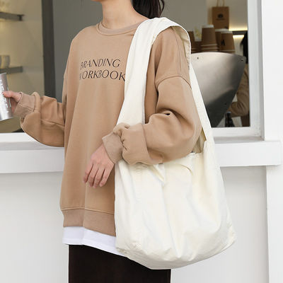 Custom Outdoor Fashion Beach Bag with Letter Print and Cotton Material