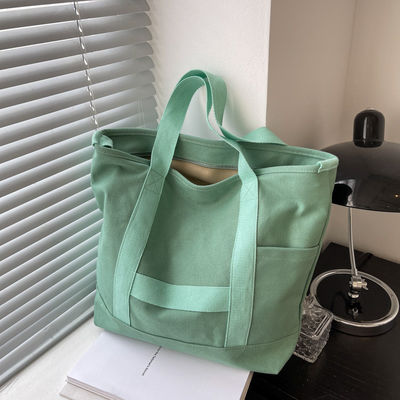 Custom Logo Color Eco Cotton Canvas Tote Shoulder Bag for Fashion Design