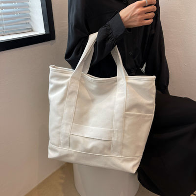 Custom Logo Color Eco Cotton Canvas Tote Shoulder Bag for Fashion Design