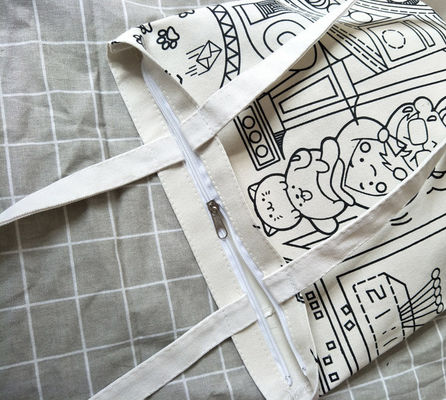 Custom Printed Canvas Tote Bag Letter Print Cotton Eco-Friendly Shopping Bag