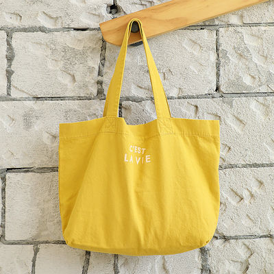 Eco Friendly Canvas Casual Tote Shoulder Shopping Bag with Logo and Pattern Type