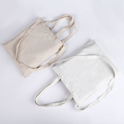 Customized Color Plain White Cotton Canvas Reusable Shopping Tote Bag for School Life