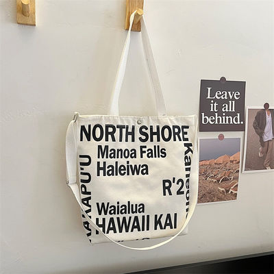 Newest Fashinable Women Canvas Crossbody Bag with Tote Handle and Letter Pattern