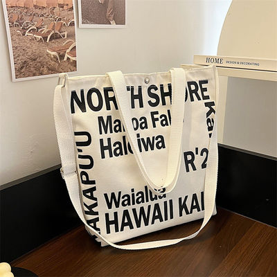 Newest Fashinable Women Canvas Crossbody Bag with Tote Handle and Letter Pattern